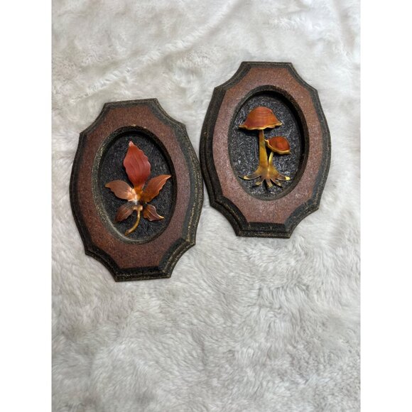 Mushroom leaf pressed cork mushroom wall art - Picture 3 of 6